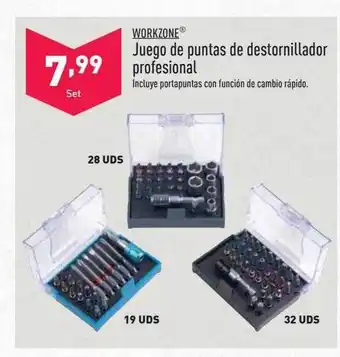 ALDI Workzone juego de puntas de destornillador profesional oferta