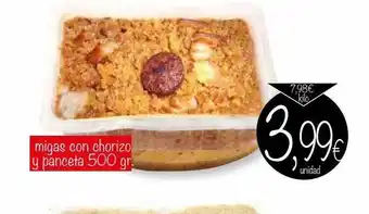 Supermercados Piedra Migas con chorizo y panceta oferta