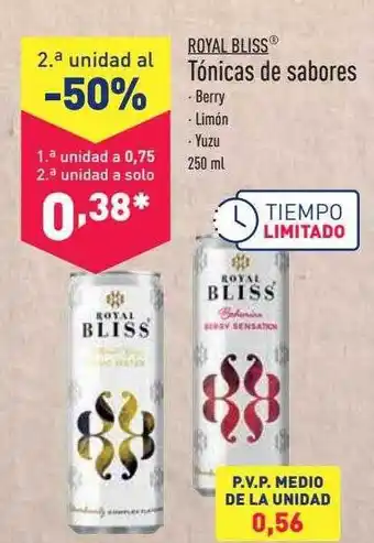 ALDI Royal bliss tónicas de sabores oferta