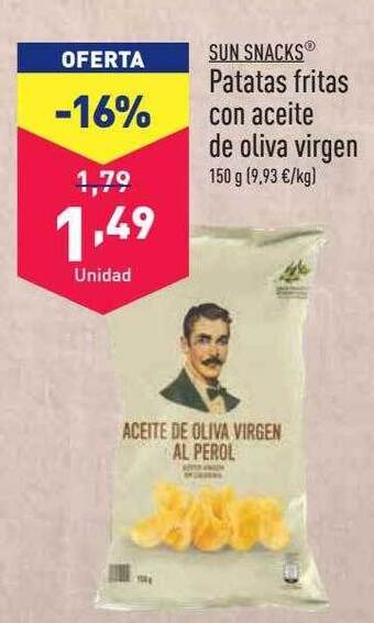 ALDI Sun snacks patatas fritas con aceite de oliva virgen oferta