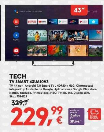 Worten Tech tv smart 43ua10v3 oferta