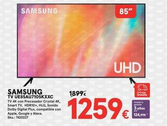 Worten Samsung tv ue85au7105kxxc oferta