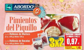 Abordo Rellenos de marisco rellenos de bacalao oferta
