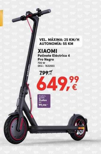 Worten Xiaomi patinete eléctrica 4 pro negro oferta
