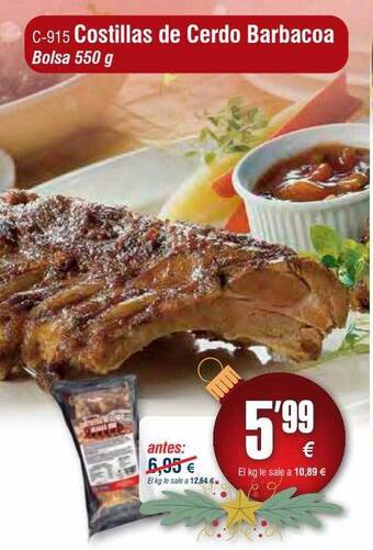Abordo Costillas de cerdo barbacoa oferta