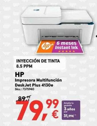 Worten Hp impresora multifunción deskjet plus 4130e oferta