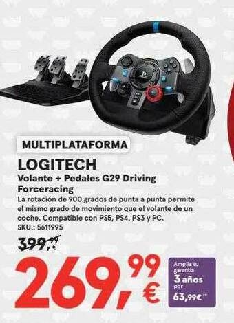 Worten Logitech volante + pedales g29 driving forceracing oferta