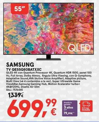 Worten Samsung tv qe55q80batxxc oferta