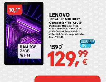 Worten Lenovo tablet tab m10 hd 2a generación tb-x306f oferta