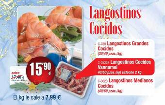 Abordo Langostinos cocidos oferta
