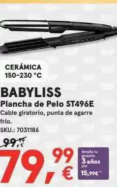 Worten Babyliss plancha de pelo st496e oferta