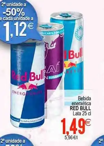 2a unidade a -50% bebida enerxética red bull