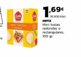 Supermercados Lupa Ortiz mini tostas redondas o rectangulares oferta