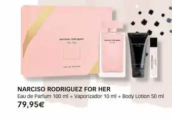 Nacrisso rodriguez for her eau de parfum 100 ml + vaporizador 10 ml + body lotion 50 ml