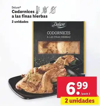 Lidl Deluxe codornices a las finas hierbas oferta