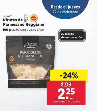 Lidl Deluxe virutas de parmesano reggiano oferta