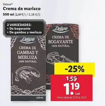 Lidl Deluxe crema de marisco oferta