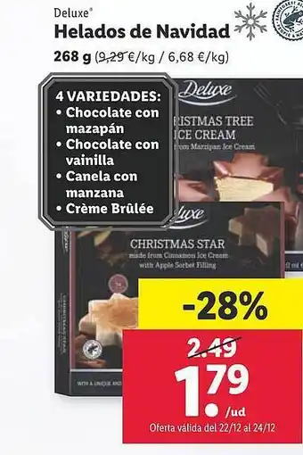 Lidl Deluxe helado de navidad oferta