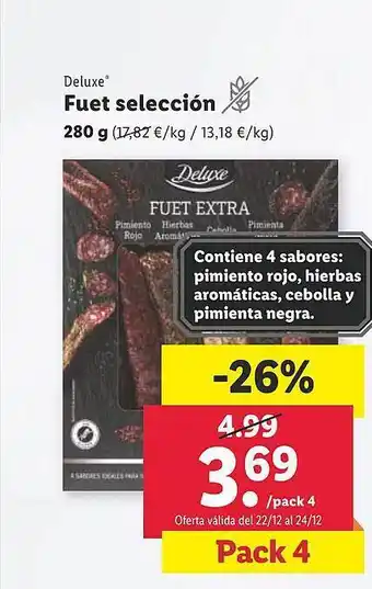 Lidl Deluxe fuet selección oferta