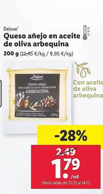 Lidl Deluxe queso añejo en aceite de oliva arbequina oferta