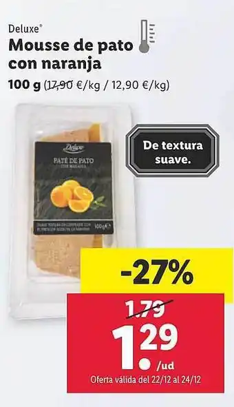 Lidl Deluxe mousse de pato con naranja oferta