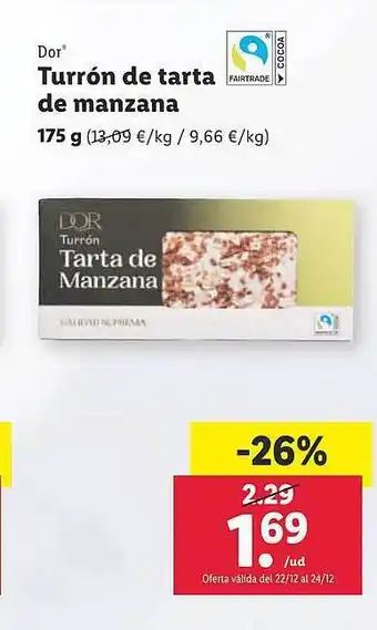 Lidl Dor torrón de tarta de manzana oferta