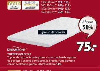 JYSK Dreamzone topper gold t20 oferta