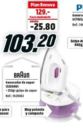 MediaMarkt Braun Generator de vapor IS2044VI oferta