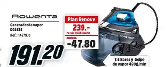 MediaMarkt Rowenta Generator de vapor DG9226 oferta