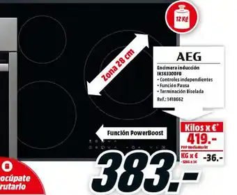 MediaMarkt AEG Encimera inducción IKS6330DFB oferta