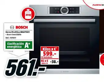 MediaMarkt Bosch Horno Pirolítico HBG675BS1 oferta