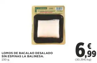 Supercor Lomos De Bacalao Desalado Sin Espinas La Balinesa 230g oferta