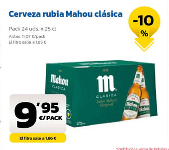 AhorraMas Cerveza Rubia Mahou Clásica oferta