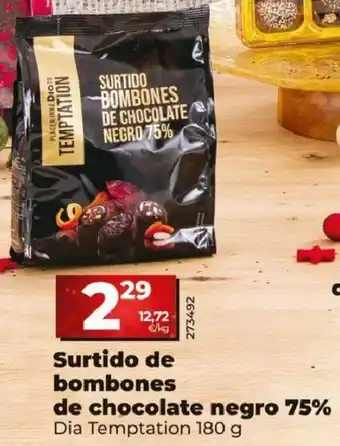 Dia Surtido de Bombones De Chocolate Negro 75% oferta
