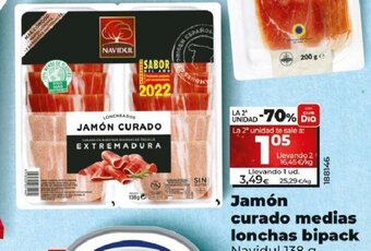 Dia Jamón Curado Medias Lonchas Bipack oferta