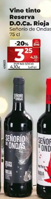 Dia Vino Tinto Reserva D.O.Ca. Rioja oferta