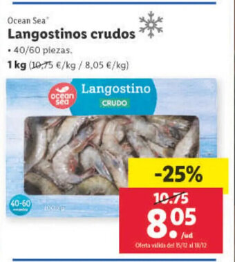 Lidl Langostino Crudos oferta
