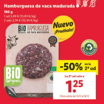 Lidl Hamburguesa de Vaca Madurada oferta