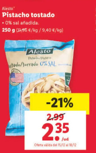 Lidl Pistacho Tostado oferta