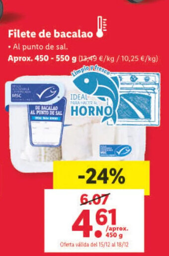 Lidl Filete de Bacalao oferta