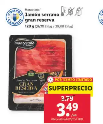 Lidl Jamón Serrano Gran Reserva oferta