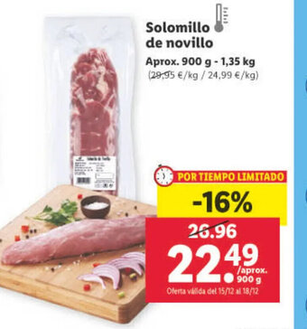 Lidl Solomillo De Novillo oferta