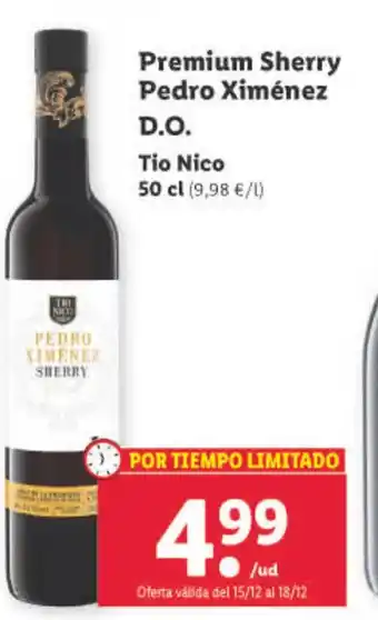 Lidl Premium Sherry Pedro Ximénez D.O. oferta