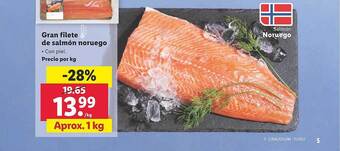 Lidl Gran filete de salmón noruego oferta