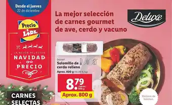 Lidl Deluxe solomillo de cerdo relleno oferta