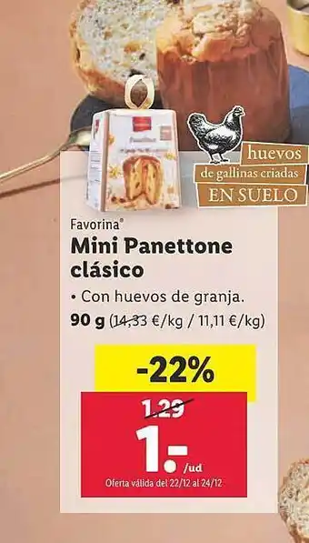 Lidl Favorina mini panettone clásico oferta