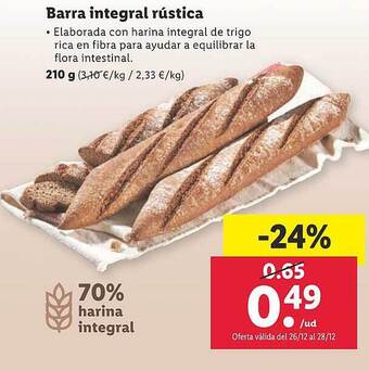 Lidl Barra integral rústica oferta