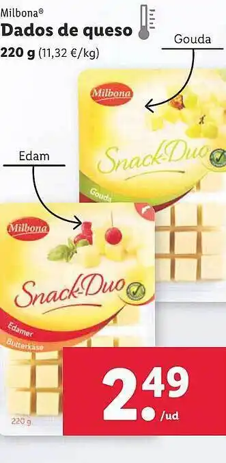 Lidl Milbona dados de queso oferta