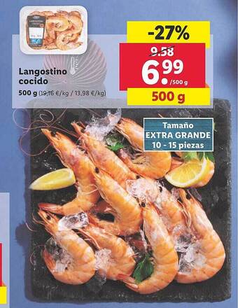 Lidl Langostino cocido oferta