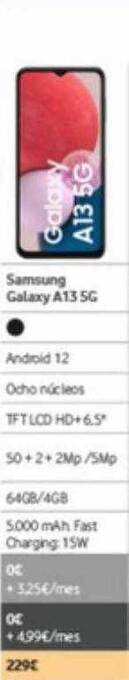 Vodafone Samsung galaxy a13 5g oferta